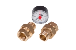 Náhled obrázku: Giacomini R153-S1 Sada 2 ks šroubení a manometru 0 až 6 bar pro redukční ventily řady R153 