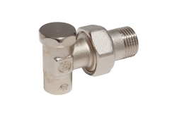 Náhled obrázku: Giacomini R16C Regulační radiátorové šroubení pro pájení Cu trubky rohové 