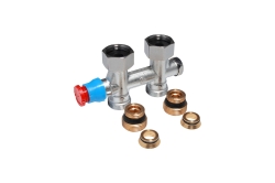 Náhled obrázku: Giacomini R385T Připojovací armatura radiátoru MM pro dvoutrubkovou soustavu, 1/2