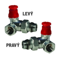 Náhled obrázku: Giacomini R403PTG Termostatický ventil dvouregulační s víčkem, úhlový 