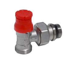 Náhled obrázku: Giacomini R411PTG Termostatický venti dvouregulační s víčkem, pro adaptér na měď nebo UH, rohový 