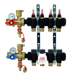 Náhled obrázku: Giacomini R553FPDB Kompletní rozdělovač z technopolymeru s automatickou regulací průtoku 