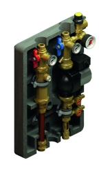 Giacomini R586S Čerpadlová skupina pro solární systémy, dvoucestná, s pojistným ventilem, s mechanickým průtokoměrem, 3/4\"