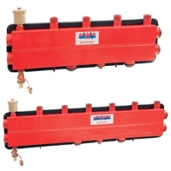 Giacomini R586SEP Rozdělovač pro kotlové sestavy s uzavíratelným by-passem, včetně izolace