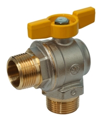 Giacomini R782G Kulový kohout rohový pro plyn,  vnější závity, teplotní odolnost 650°C