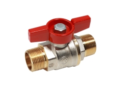 Náhled obrázku: Giacomini R913 Kulový kohout plnoprůtokový 2x vnější závit, niklovaný 