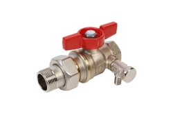 Náhled obrázku: Giacomini R919S Kulový kohout se šroubením, plnoprůtokový, nikl, s vypouštěním 