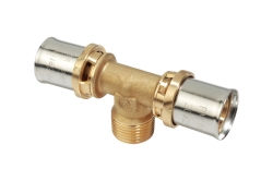 Náhled obrázku: Giacomini RM153 Lisovací T-kus s vnějším závitem pro trubky z umělých hmot 