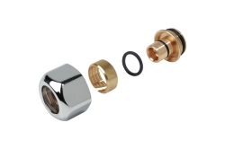 Náhled obrázku: GIACOMINI T179EM Adaptér pro trubky z umělé hmoty, Euroconus, chrom 3/4"E x (16 x 2) 